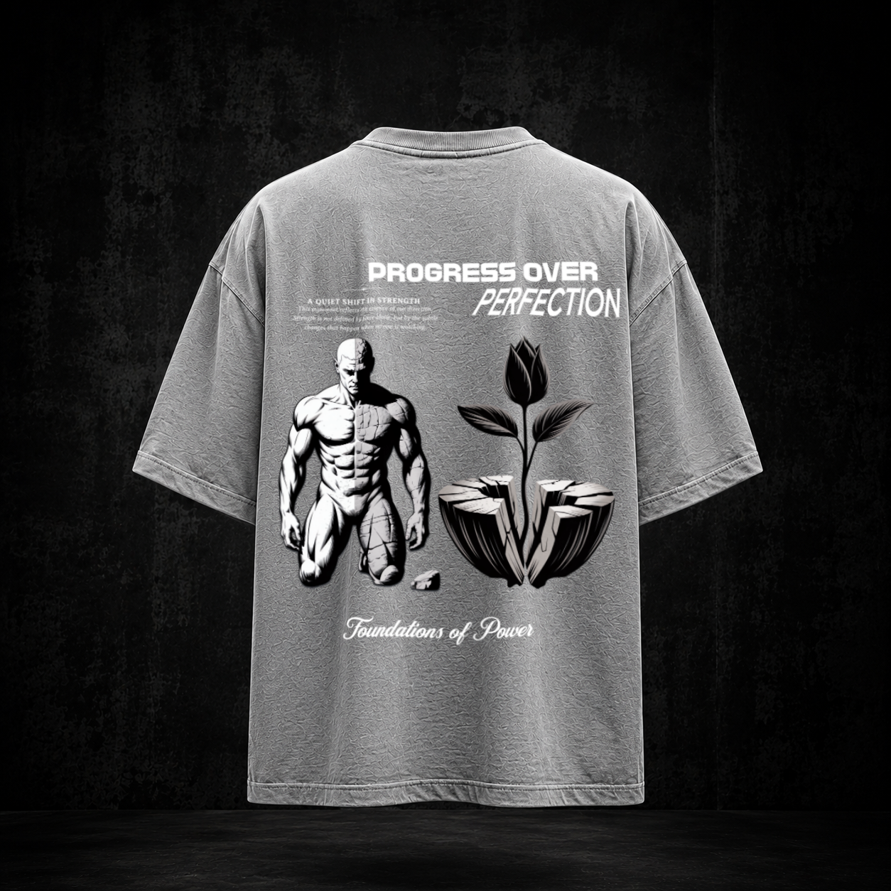 PROGRESS OVER PERFECTION Oversized Shirt