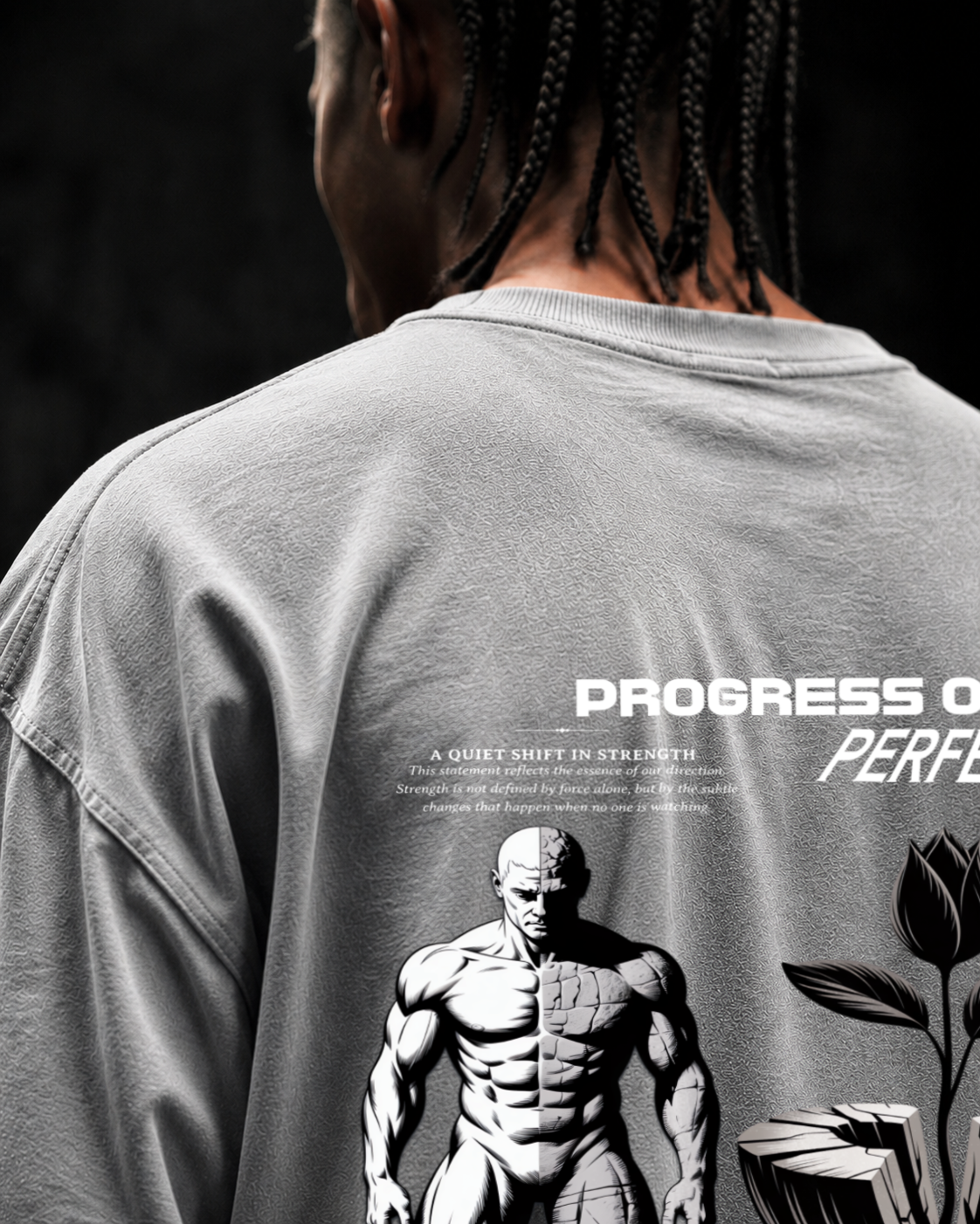 PROGRESS OVER PERFECTION Oversized Shirt