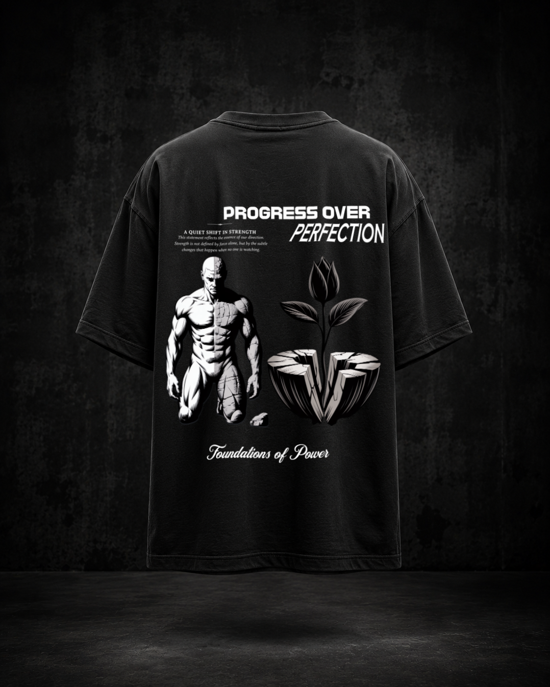 PROGRESS OVER PERFECTION Oversized Shirt
